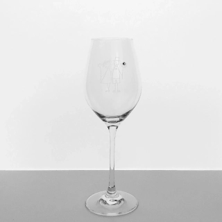 Svadobný pohár Víno 360 ml Swarovski® MLADOMANŽELIA 2 kusy